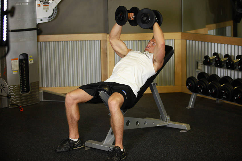 Incline Dumbbell Flyes reference position 1