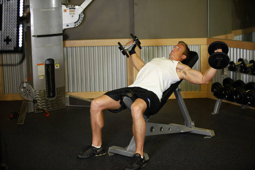 Incline Dumbbell Flyes - With A Twist reference position 1