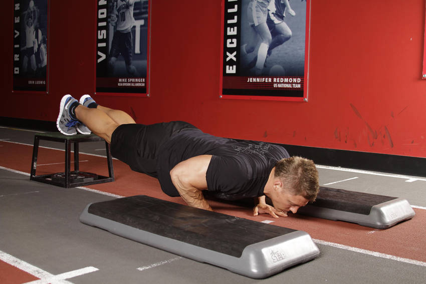 Incline Push-Up Depth Jump reference position 1