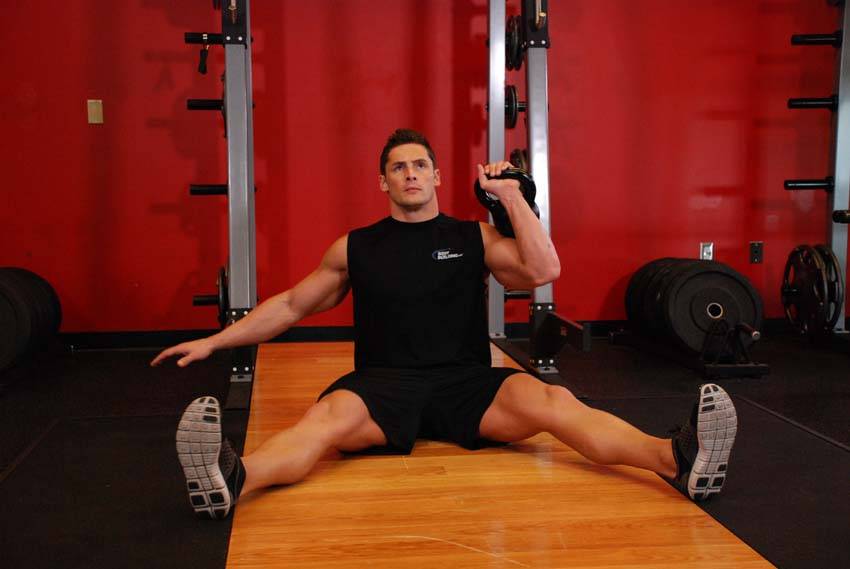 Kettlebell Seated Press reference position 1