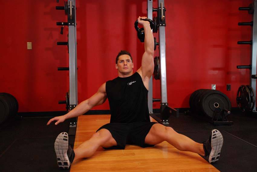 Kettlebell Seated Press reference position 2