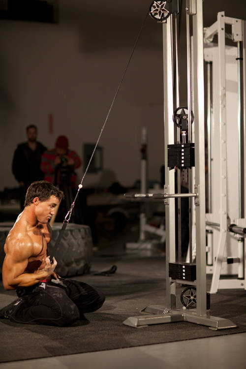 Kneeling Single-Arm High Pulley Row reference position 2