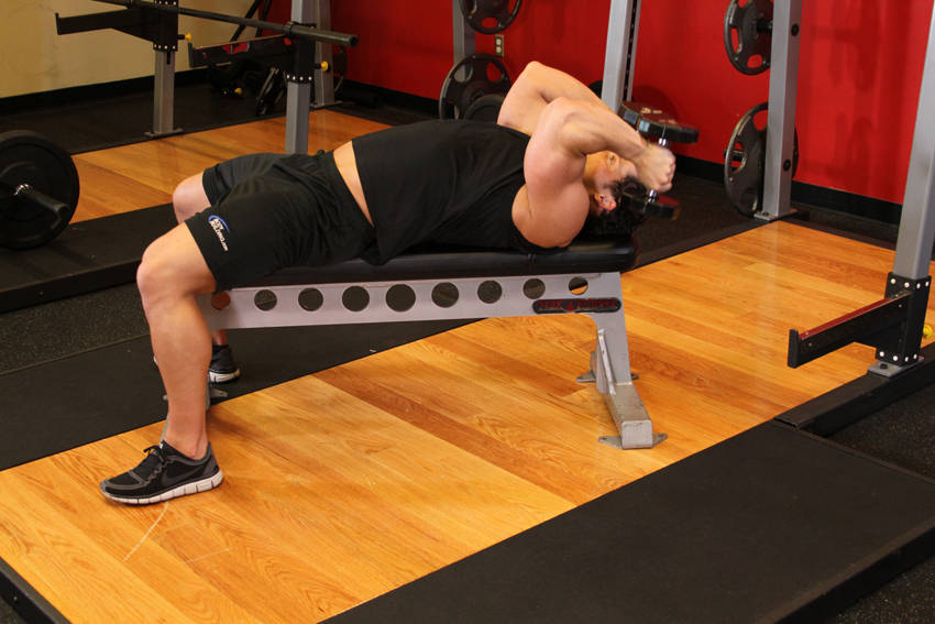 Lying Dumbbell Tricep Extension reference position 1