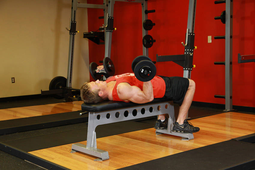 Lying Supine Dumbbell Curl reference position 1