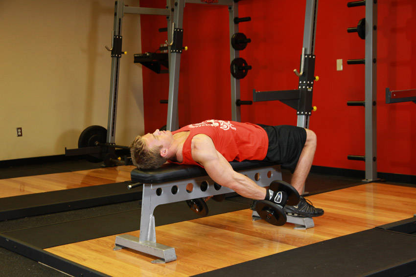 Lying Supine Dumbbell Curl reference position 2