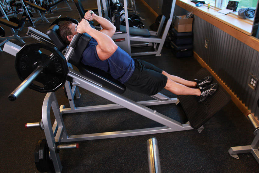 Narrow Stance Hack Squats reference position 2