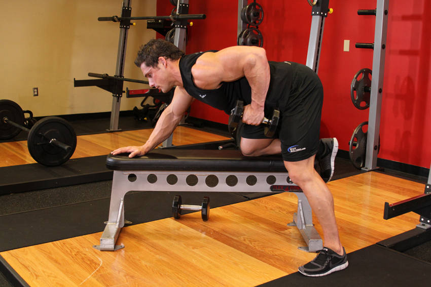 One-Arm Dumbbell Row reference position 2