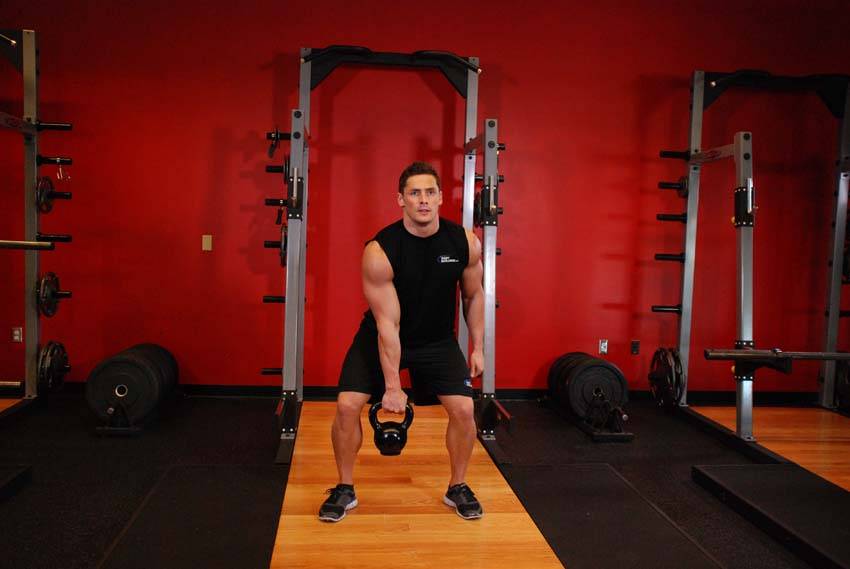 One-Arm Kettlebell Clean and Jerk reference position 1