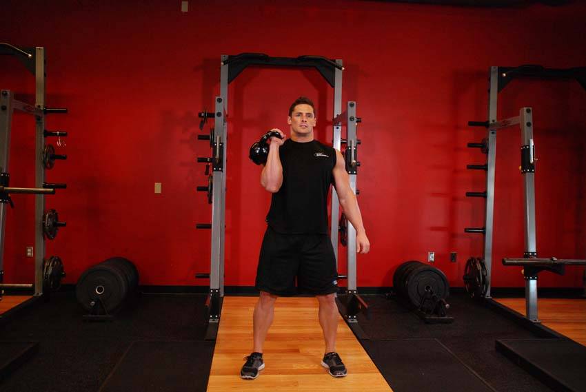 One-Arm Kettlebell Clean and Jerk reference position 2