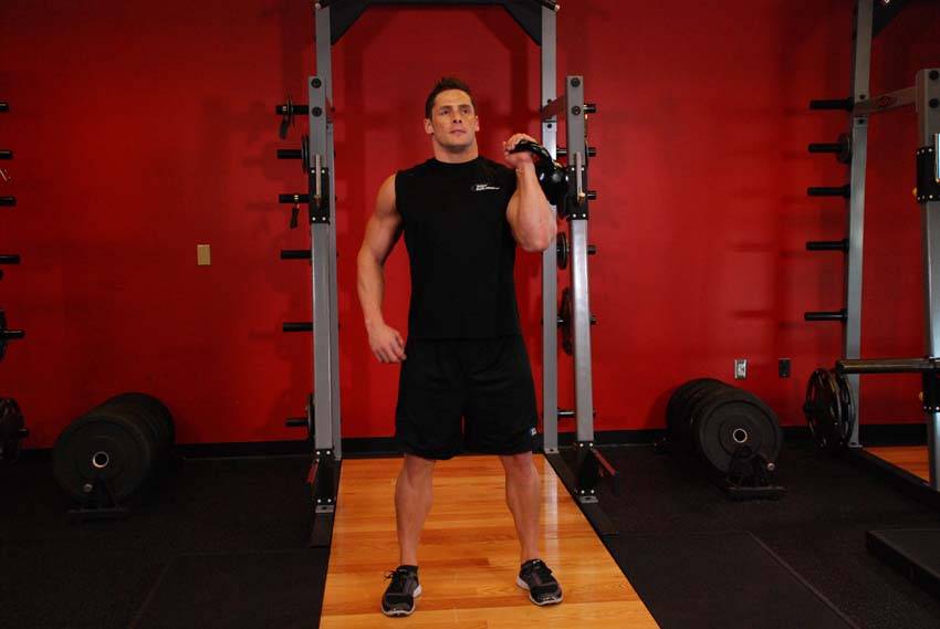 One-Arm Kettlebell Military Press To The Side reference position 1