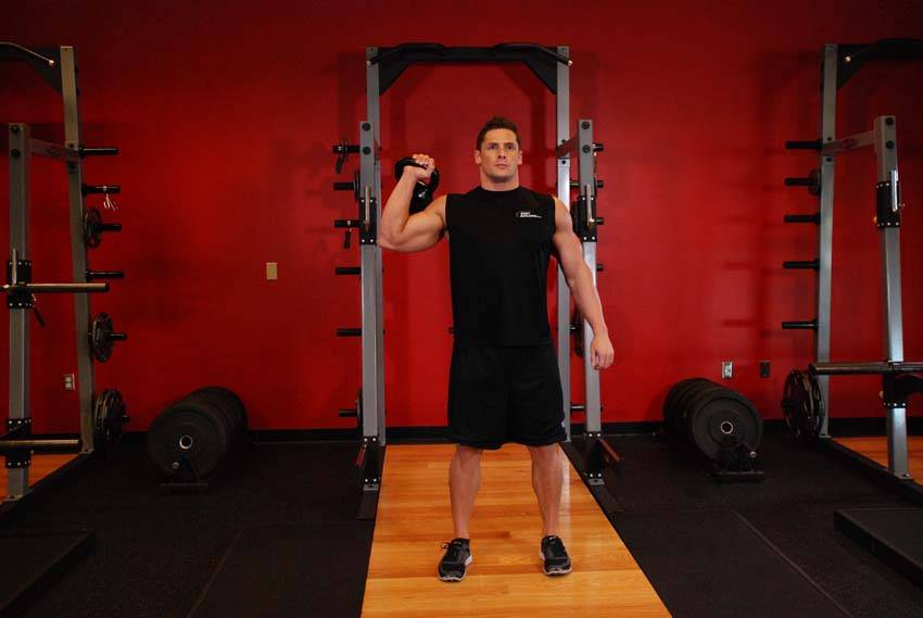 One-Arm Kettlebell Para Press reference position 1