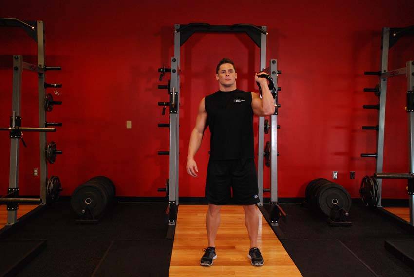 One-Arm Kettlebell Push Press reference position 1