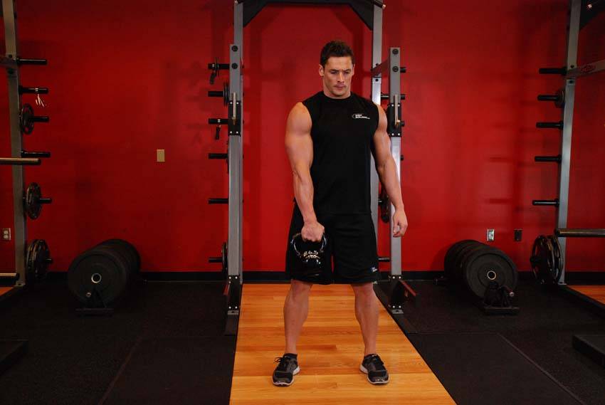 One-Arm Kettlebell Split Snatch reference position 1