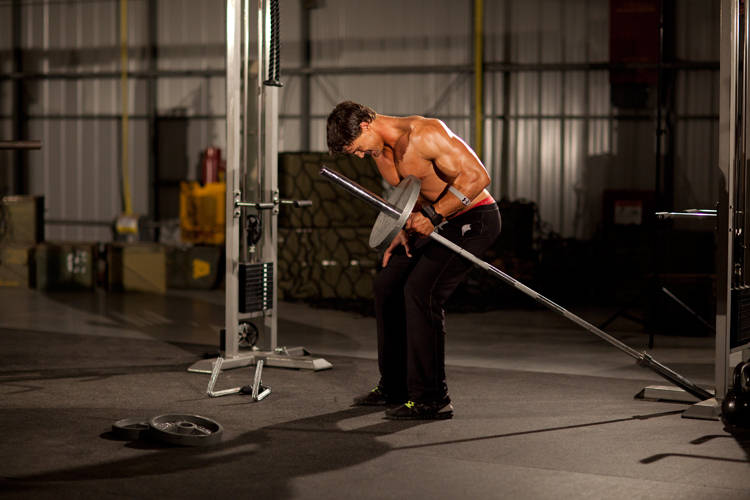 One-Arm Long Bar Row reference position 2