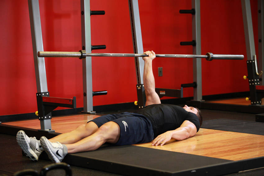 One Arm Floor Press reference position 2
