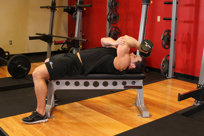 One Arm Pronated Dumbbell Triceps Extension reference position 2