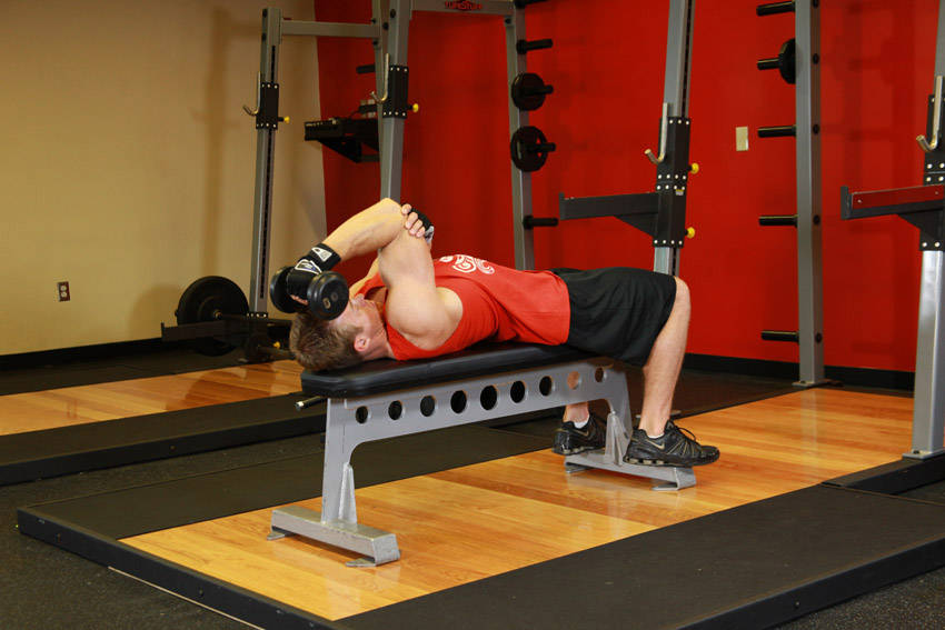 One Arm Supinated Dumbbell Triceps Extension reference position 1