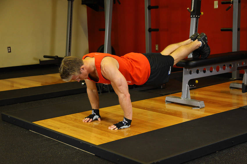 Push-Ups With Feet Elevated reference position 1