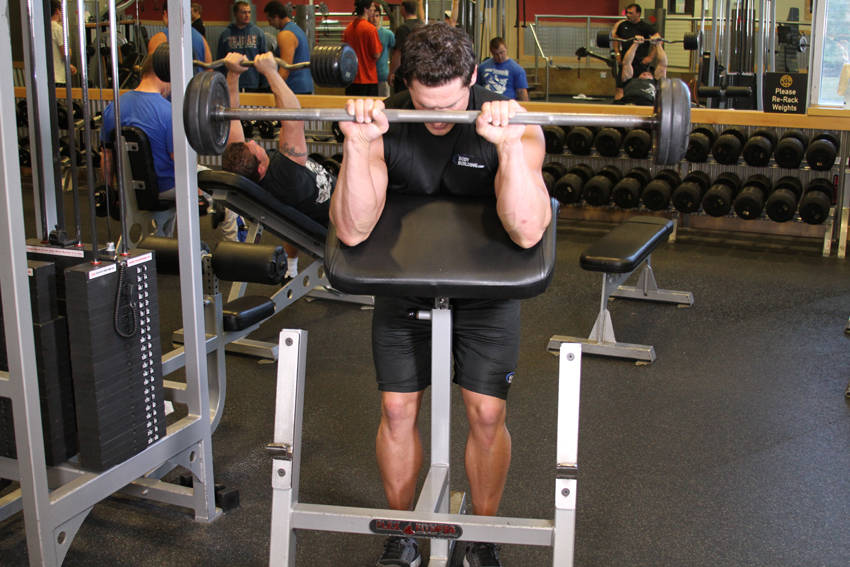 Reverse Barbell Preacher Curls reference position 2