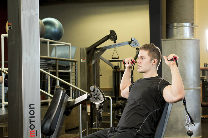 Seated Cable Shoulder Press reference position 1