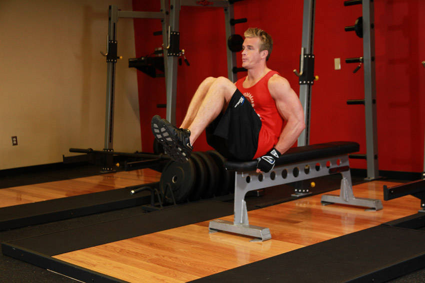 Seated Flat Bench Leg Pull-In reference position 2