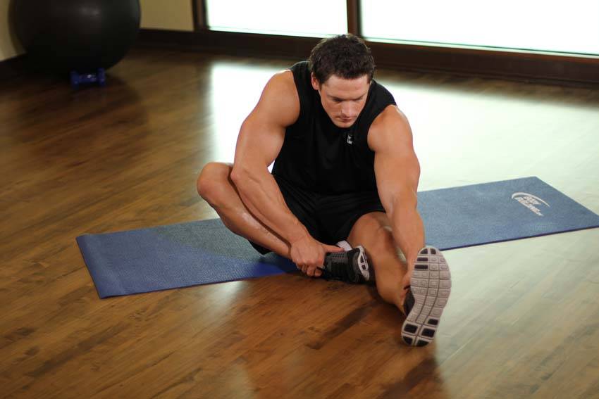 Seated Floor Hamstring Stretch reference position 1