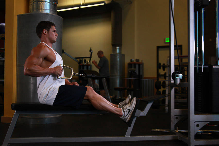Seated One-arm Cable Pulley Rows reference position 2