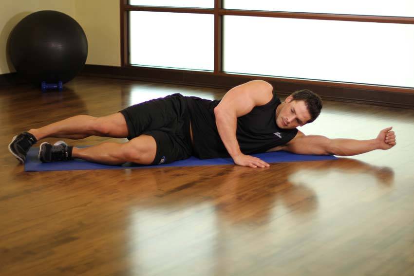 Side-Lying Floor Stretch reference position 1