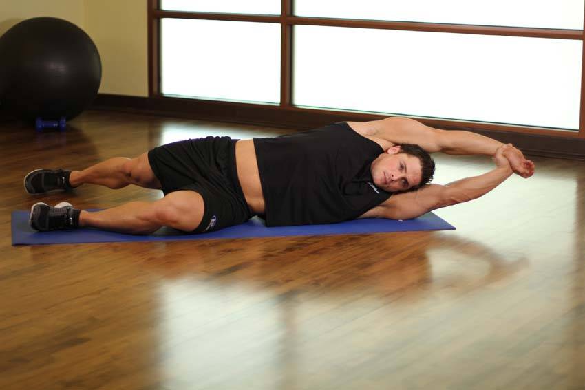 Side-Lying Floor Stretch reference position 2