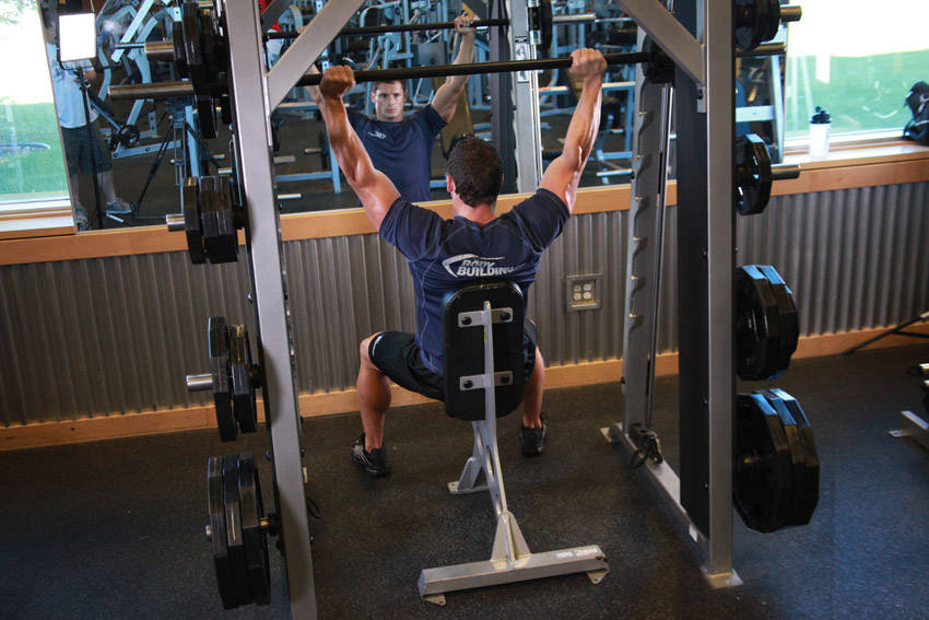 Smith Machine Overhead Shoulder Press reference position 2