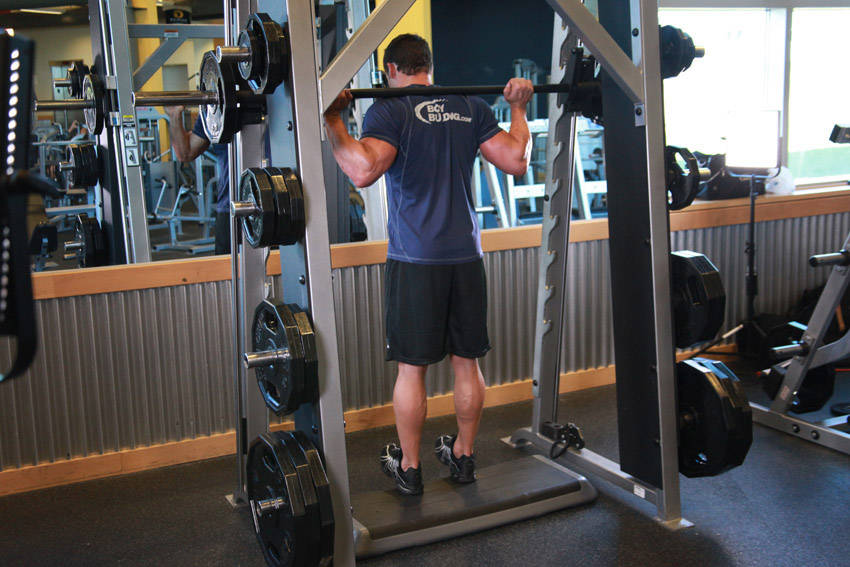 Smith Machine Reverse Calf Raises reference position 1