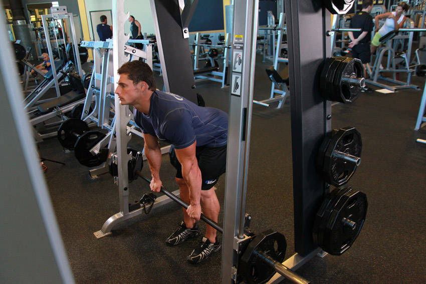 Smith Machine Stiff-Legged Deadlift reference position 1