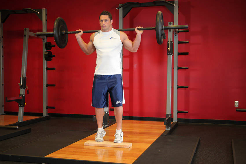 Standing Barbell Calf Raise reference position 1