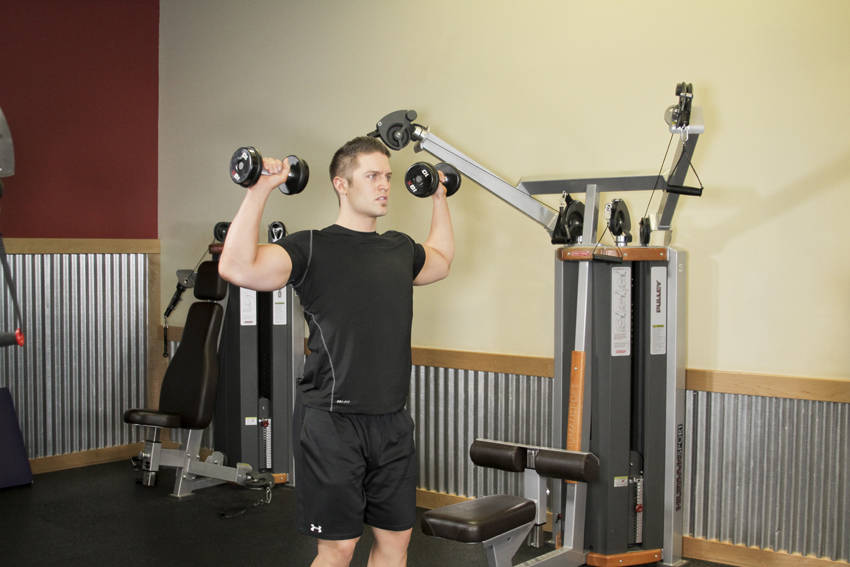 Standing Dumbbell Press reference position 1