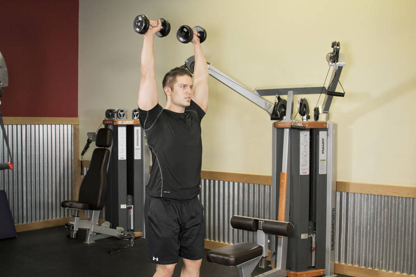 Standing Dumbbell Press reference position 2