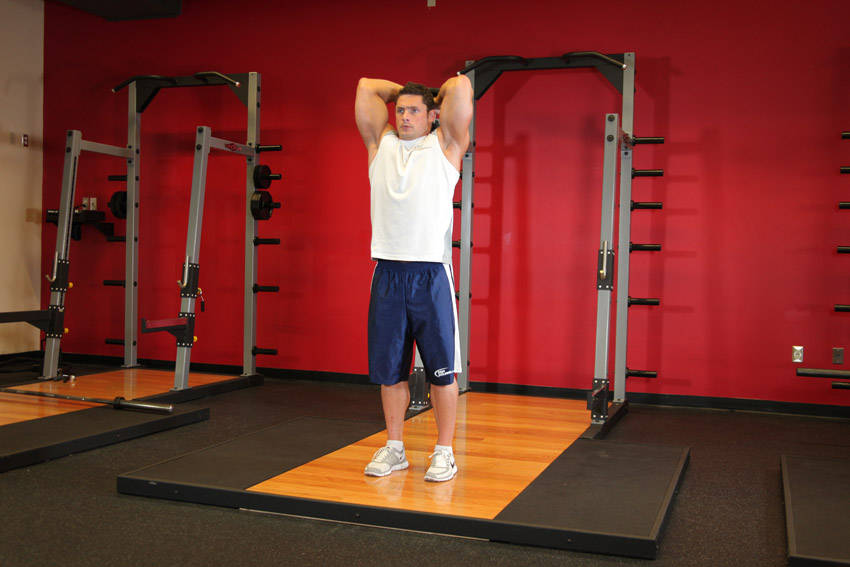 Standing Dumbbell Triceps Extension reference position 2