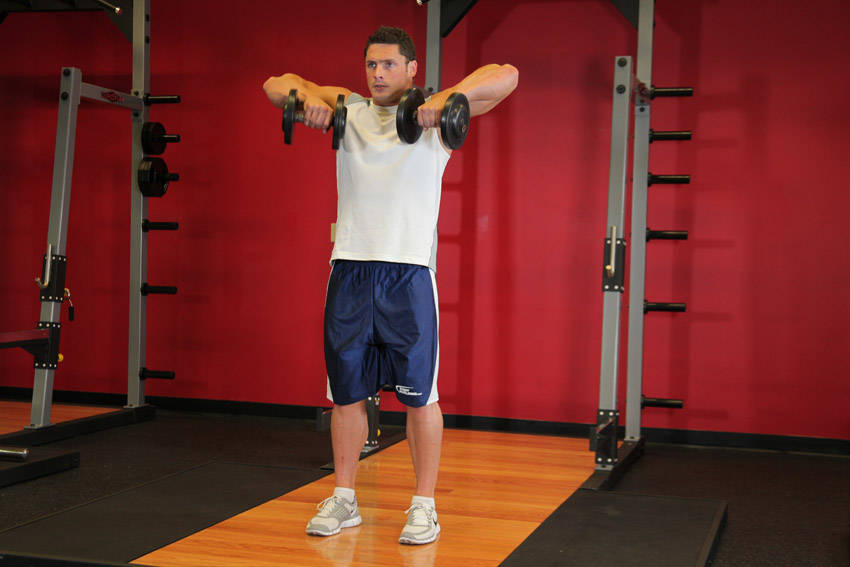 Standing Dumbbell Upright Row reference position 1