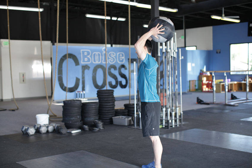 Standing Two-Arm Overhead Throw reference position 2