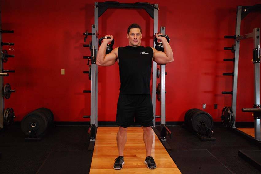 Two-Arm Kettlebell Military Press reference position 1