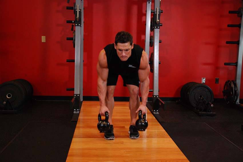 Two-Arm Kettlebell Row reference position 1