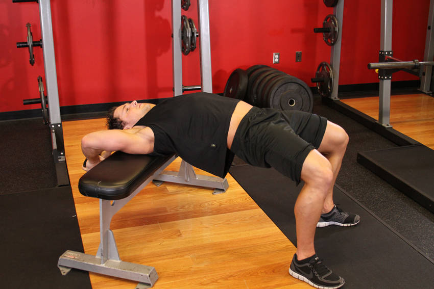 Ending position of Bent-Arm Dumbbell Pullover