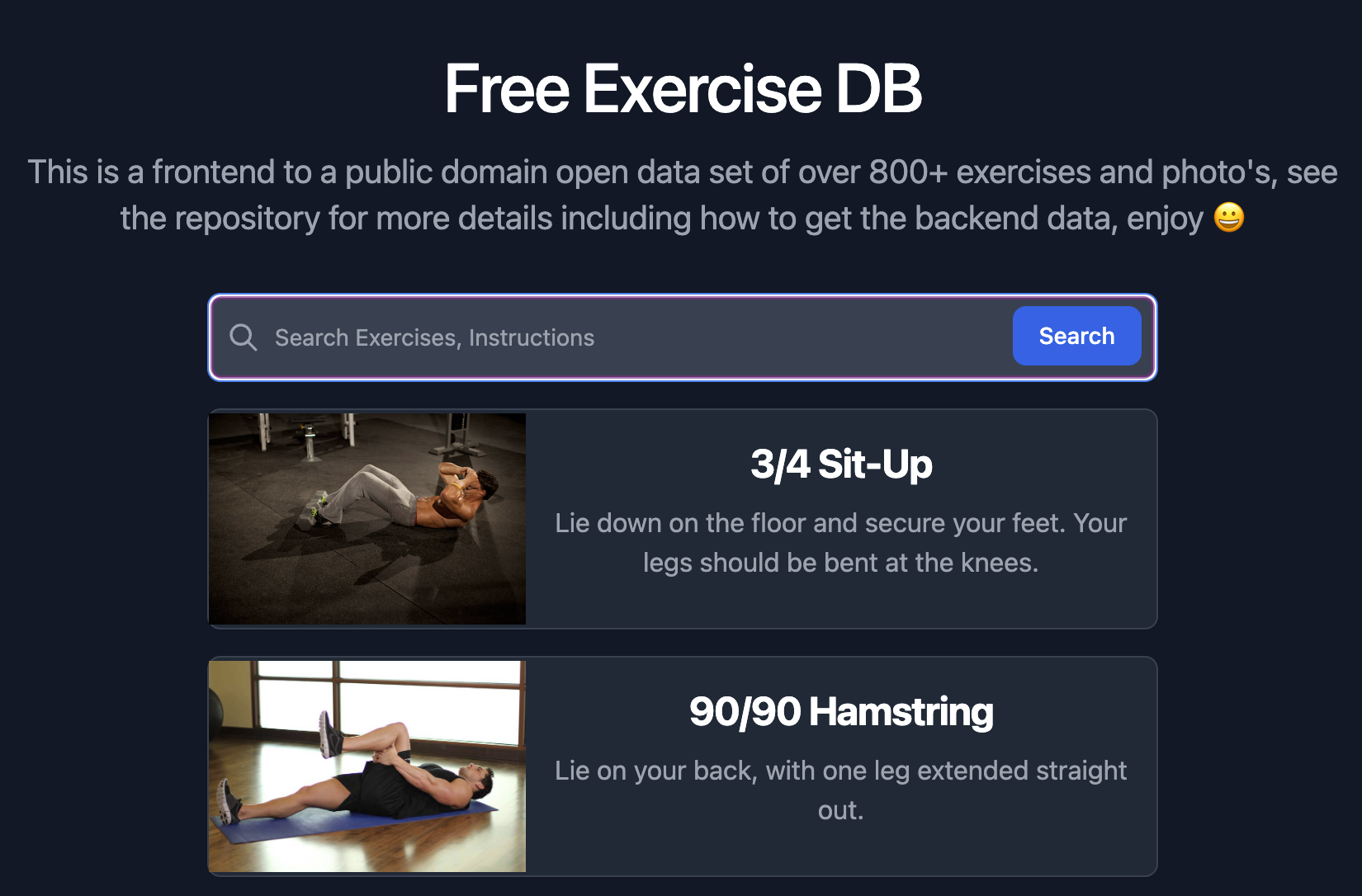 Free Exercise DB logo