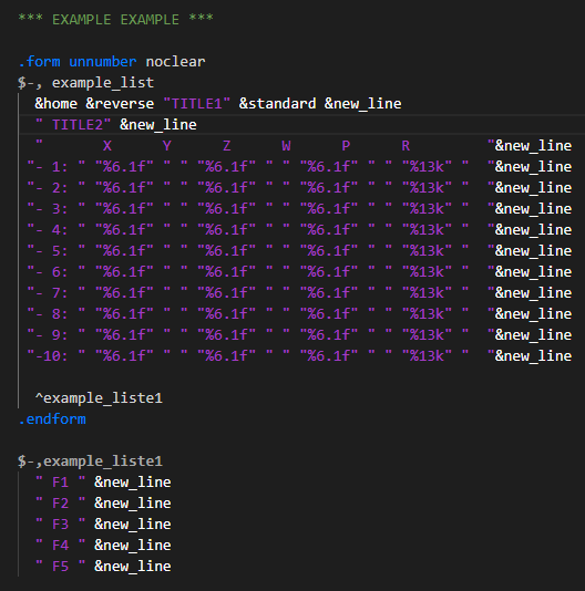 screenshot of code coloring