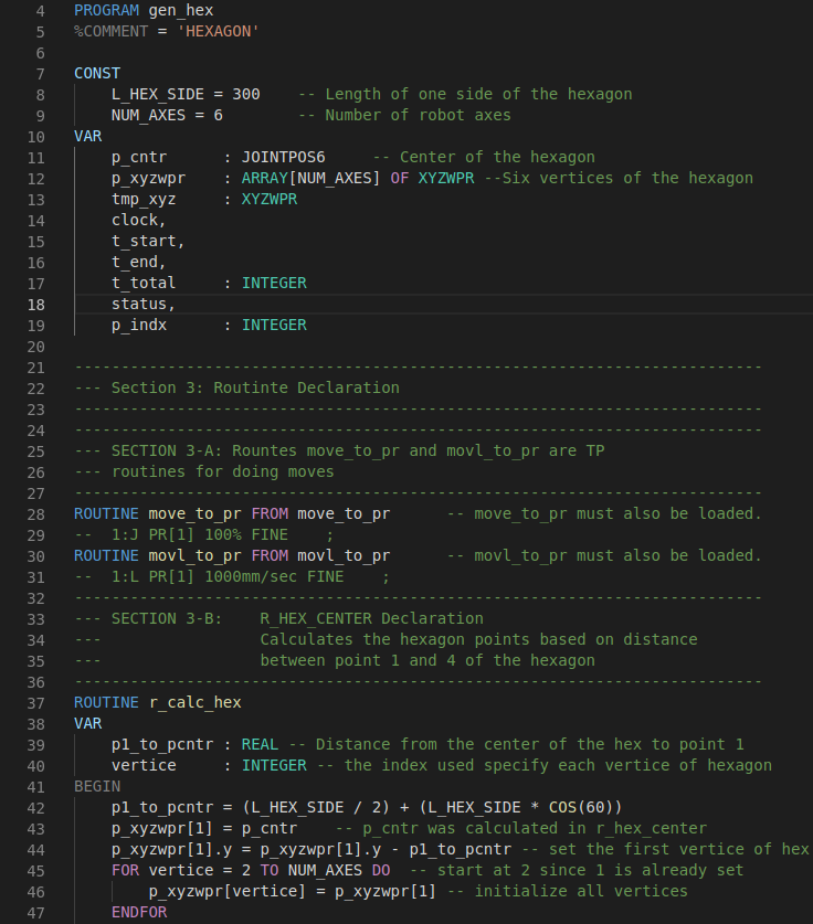 screenshot of code coloring