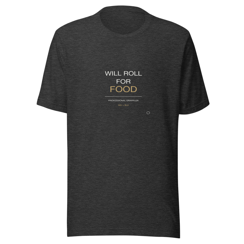MU × BJJ #03 · TEE DARK HEATHER · WILL ROLL — bjj