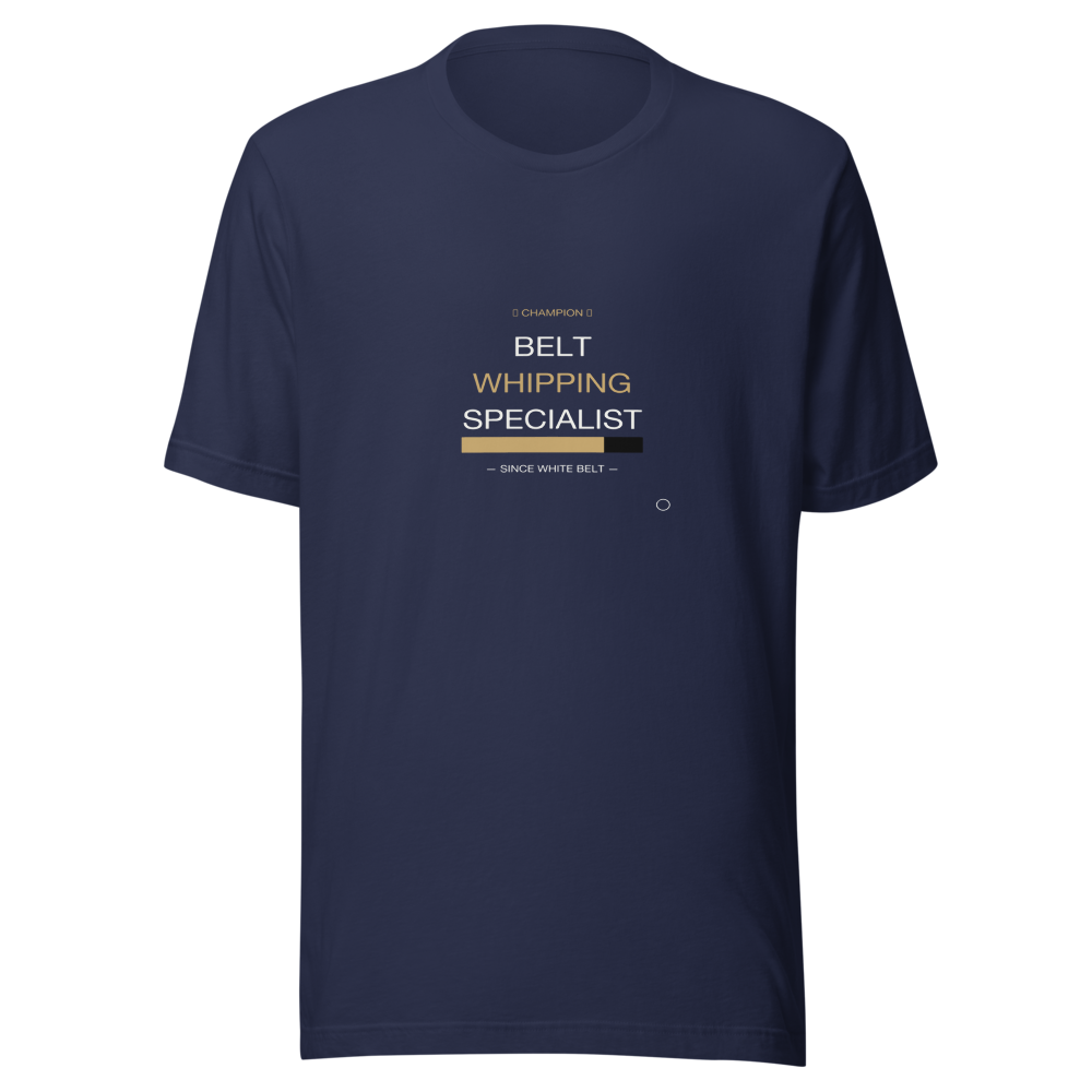 MU × BJJ #07 · TEE NAVY · BELT WHIPPING — bjj