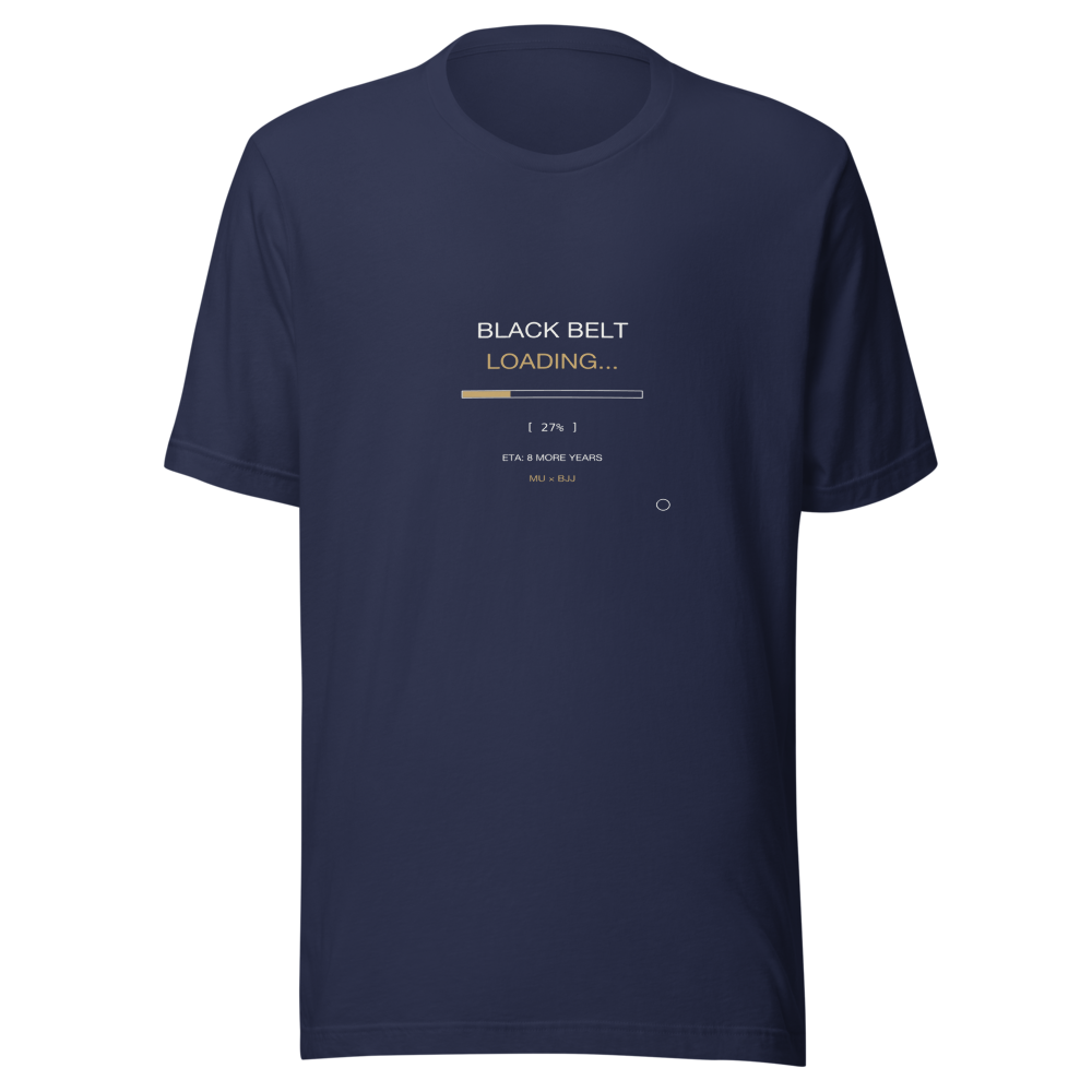 MU × BJJ #09 · TEE NAVY · BLACK BELT LOADING — bjj