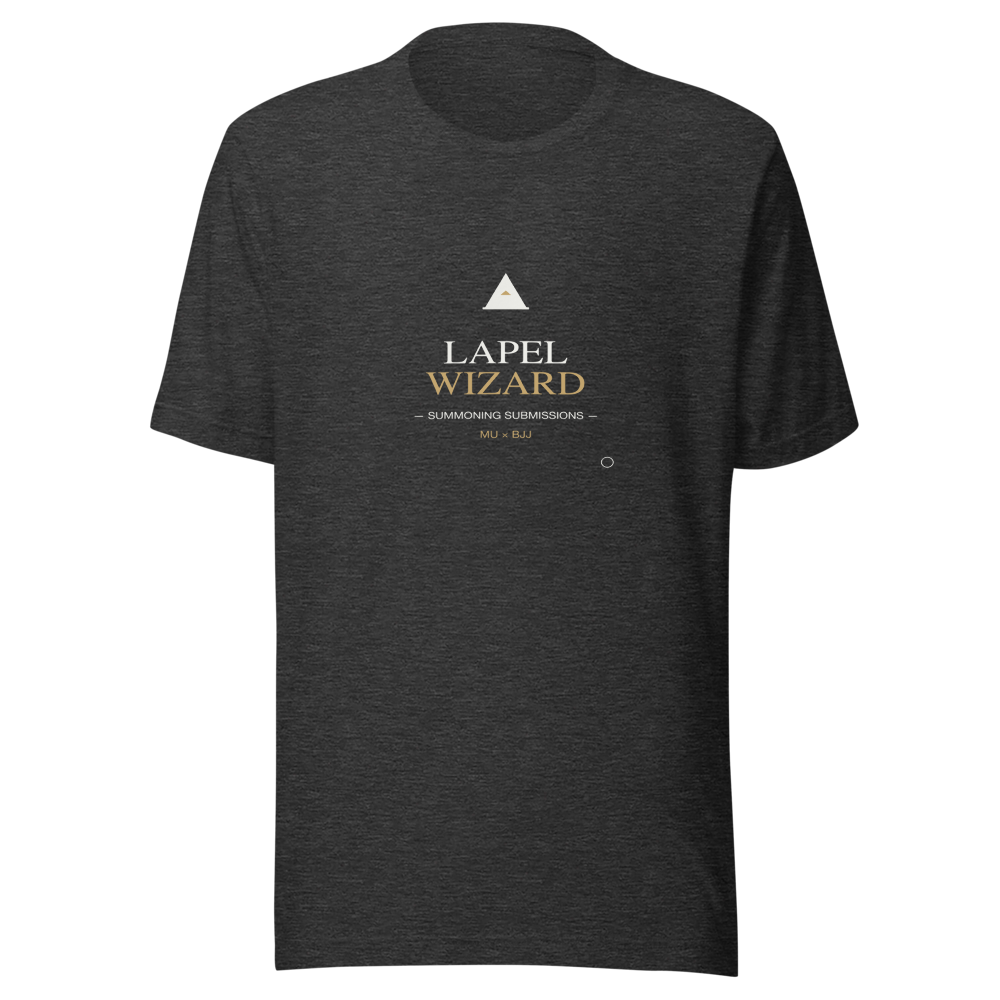 MU × BJJ #11 · TEE DARK HEATHER · LAPEL WIZARD — bjj