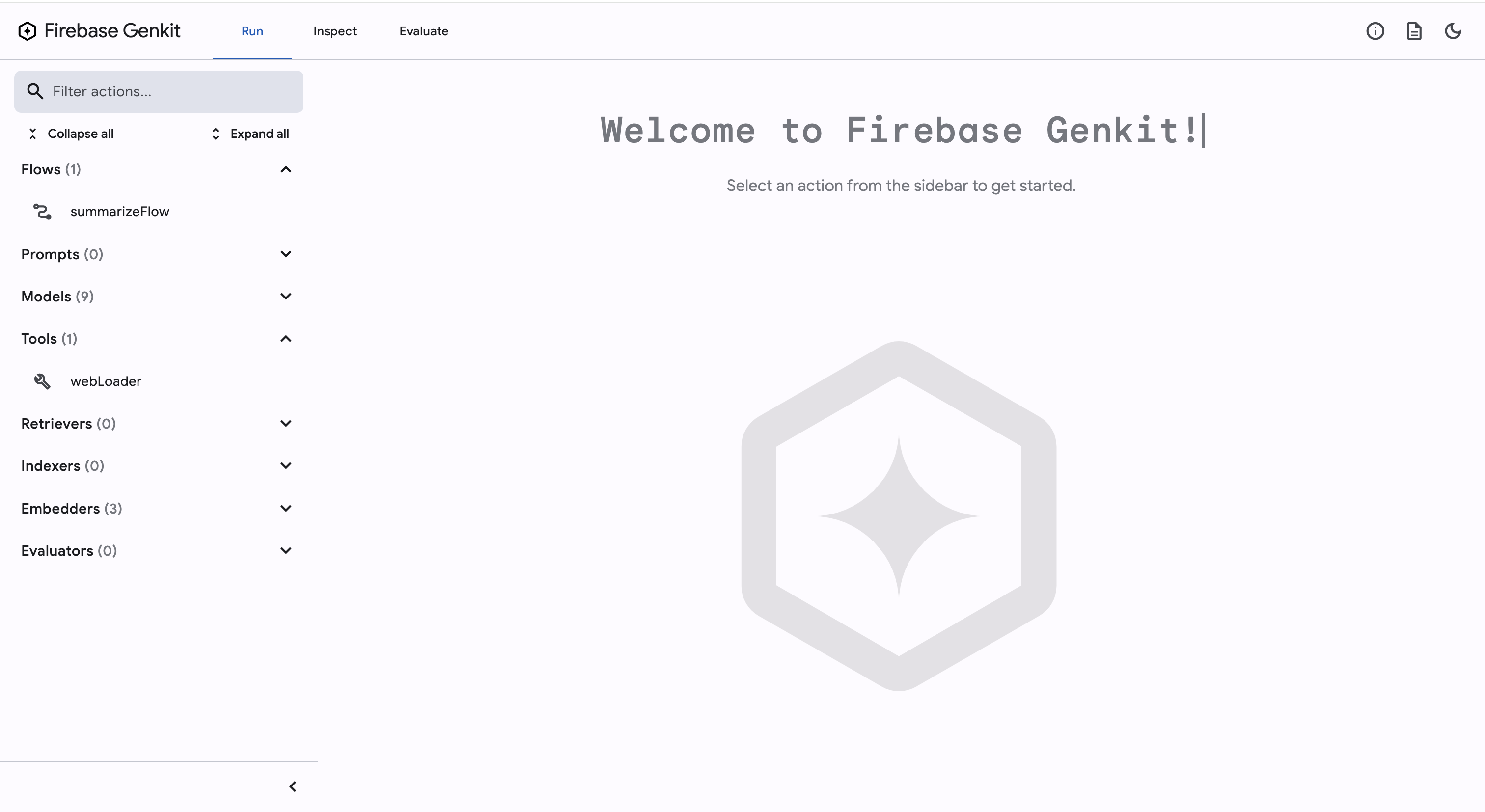 Genkit GUI - input flow with tools