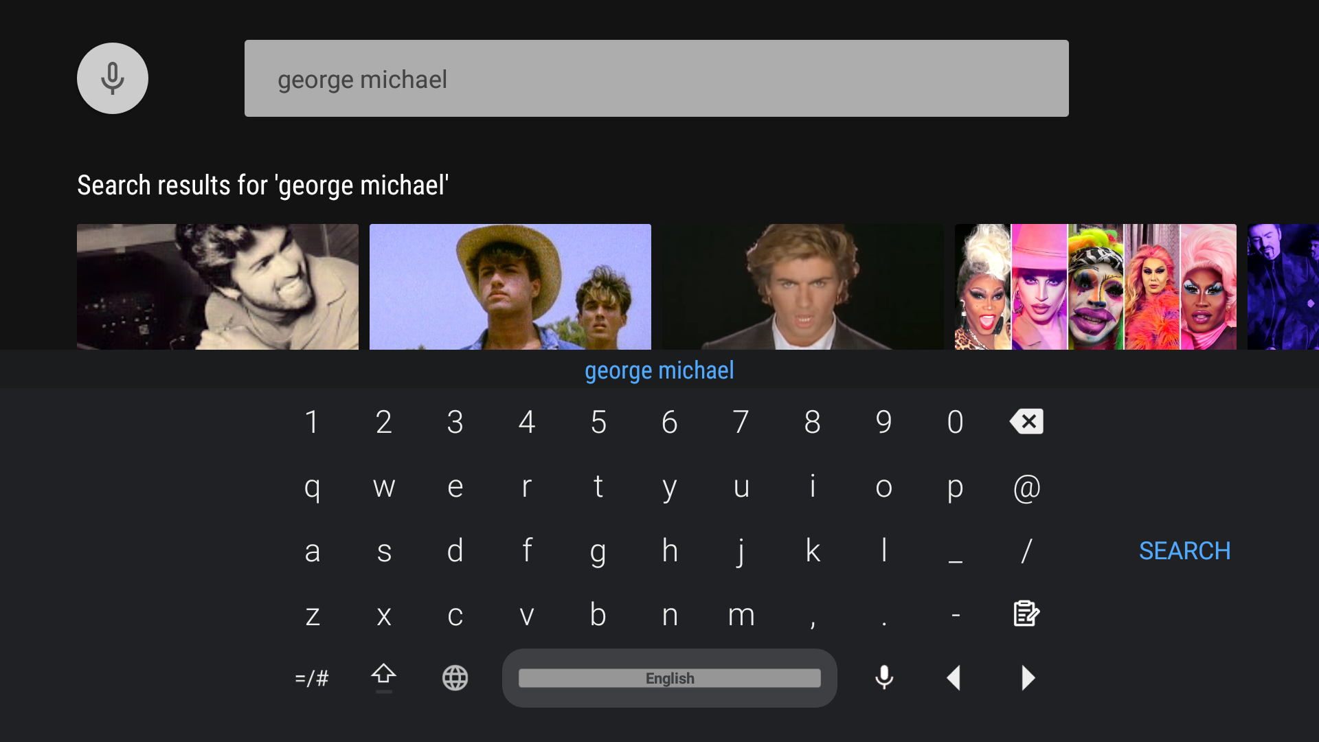 Search with keyboard